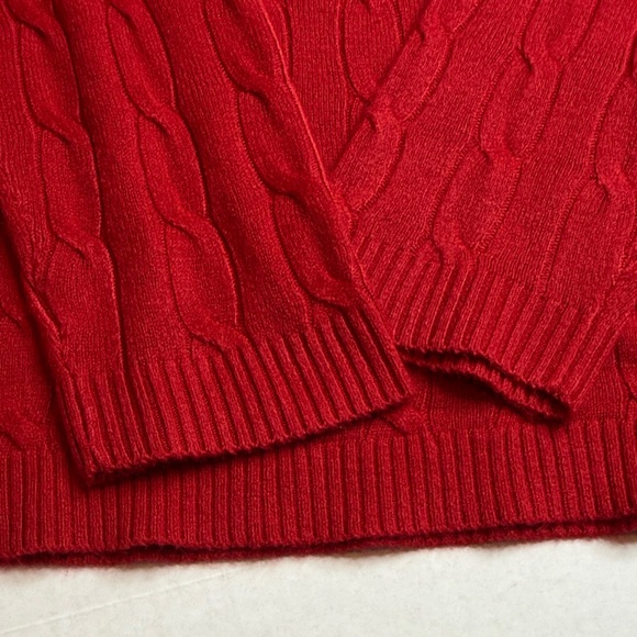 New York & Company Red Crew Neck Cable Knit Sweater XL Soft Cozy Pullover - Picture 8 of 9